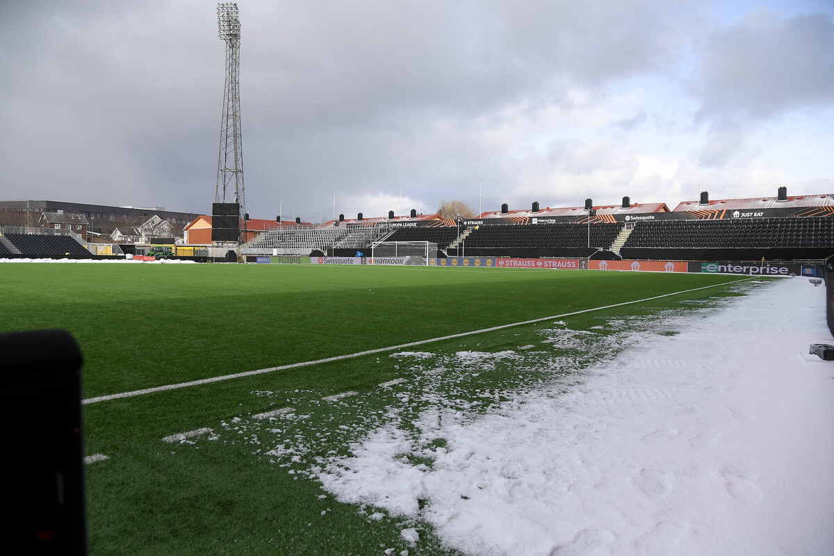 BODO, NORWAY - APRIL 09: A general view of the Aspmyra Stadion during a S.S. Lazio training session and press conference ahead of their UEFA Europa League 2024/25 quarter final first leg match on April 09, 2025 in Bodo, Norway. (Photo by Marco Rosi - SS Lazio/Getty Images)