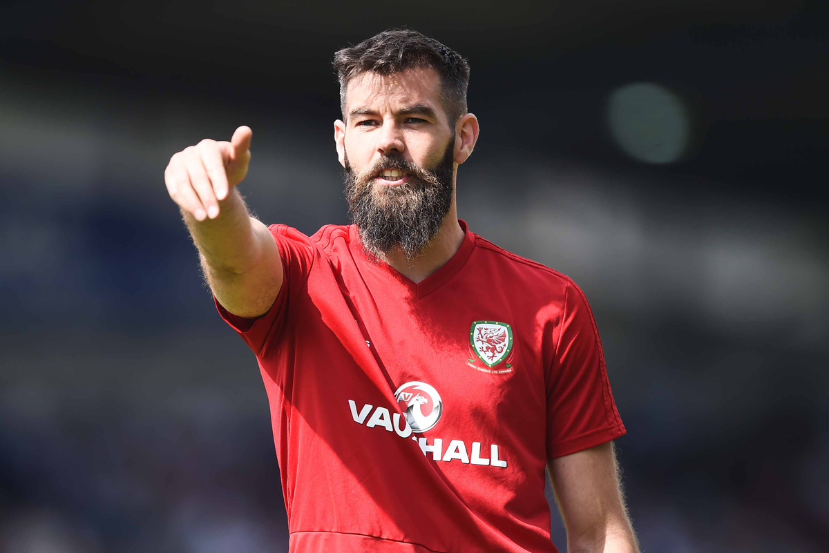 WREXHAM, WALES - MAY 21: Joe Ledley of Wales during a training session a the Racecourse Ground on May 21, 2018 in Wrexham, Wales. (Photo by Nathan Stirk/Getty Images)