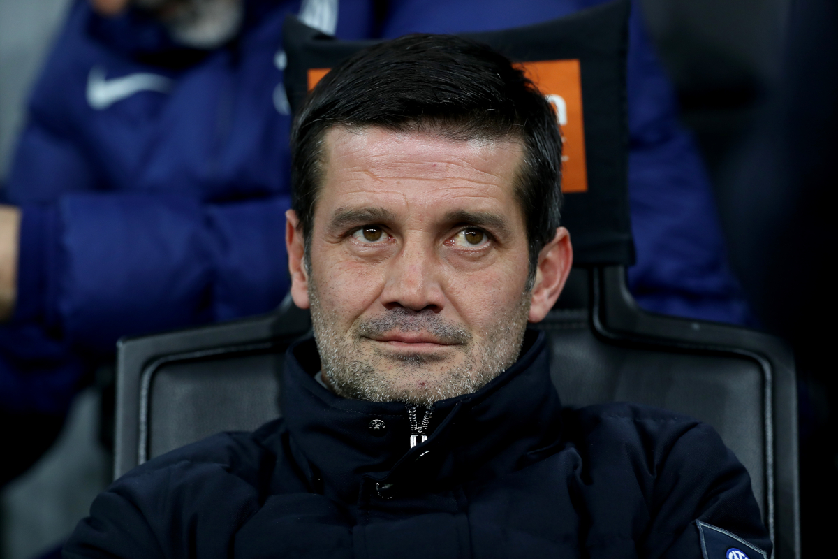 MILAN, ITALY - DECEMBER 06: Cristian Chivu, Head Coach of FC Internazionale Milano, looks on prior to the Serie A match between FC Internazionale and Como 1907 at Giuseppe Meazza Stadium on December 06, 2025 in Milan, Italy. (Photo by Marco Luzzani/Getty Images)