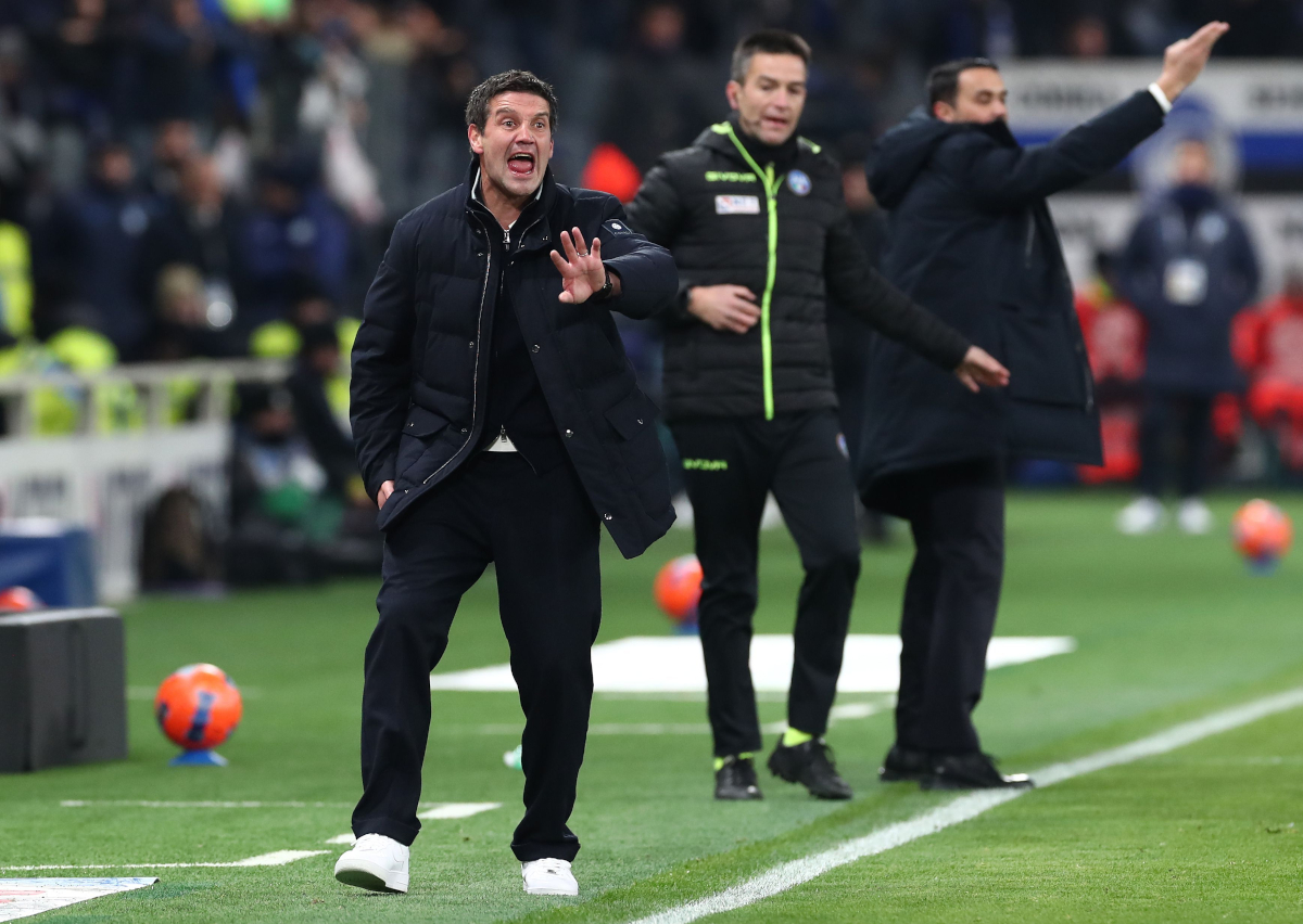 BERGAMO, ITALY - DECEMBER 28: FC Internazionale coach Cristian Chivu react during the Serie A match between Atalanta BC and FC Internazionale at New Balance Arena on December 28, 2025 in Bergamo, Italy. (Photo by Marco Luzzani/Getty Images)