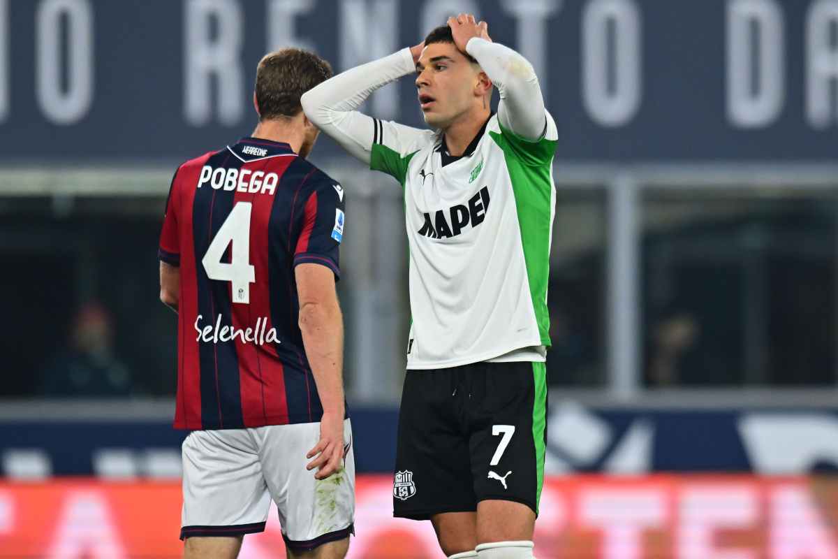 BOLOGNA, ITALY - DECEMBER 28: Cristian Volpato of US Sassuolo during the Serie A match between Bologna FC 1909 and US Sassuolo Calcio at Renato Dall'Ara Stadium on December 28, 2025 in Bologna, Italy. (Photo by Alessandro Sabattini/Getty Images)