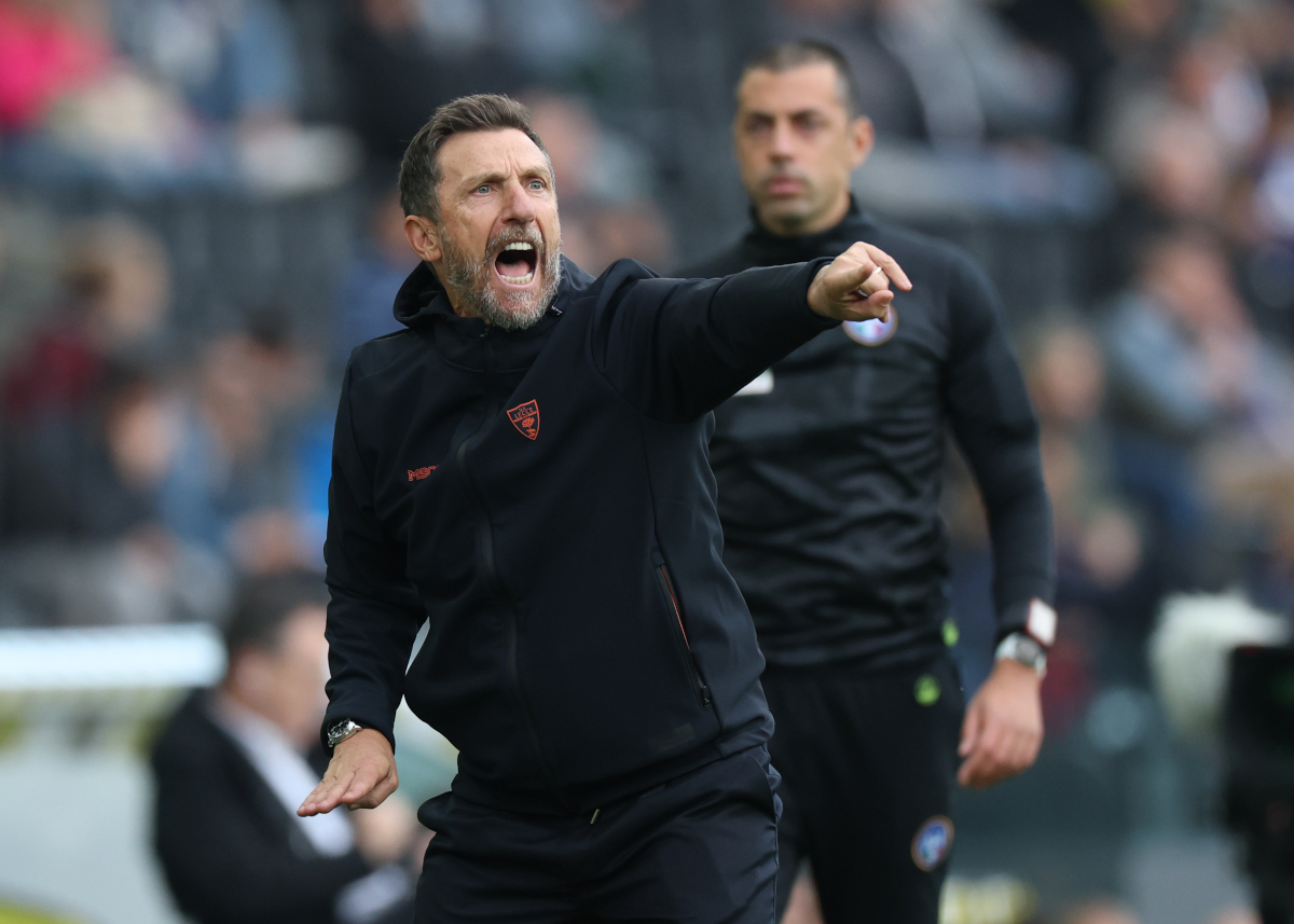 UDINE, ITALY - OCTOBER 25: Eusebio Di Francesco, manager of US Lecce, reacts during the Serie A match between Udinese Calcio and US Lecce at Stadio Friuli on October 25, 2025 in Udine, Italy. (Photo by Timothy Rogers/Getty Images)
