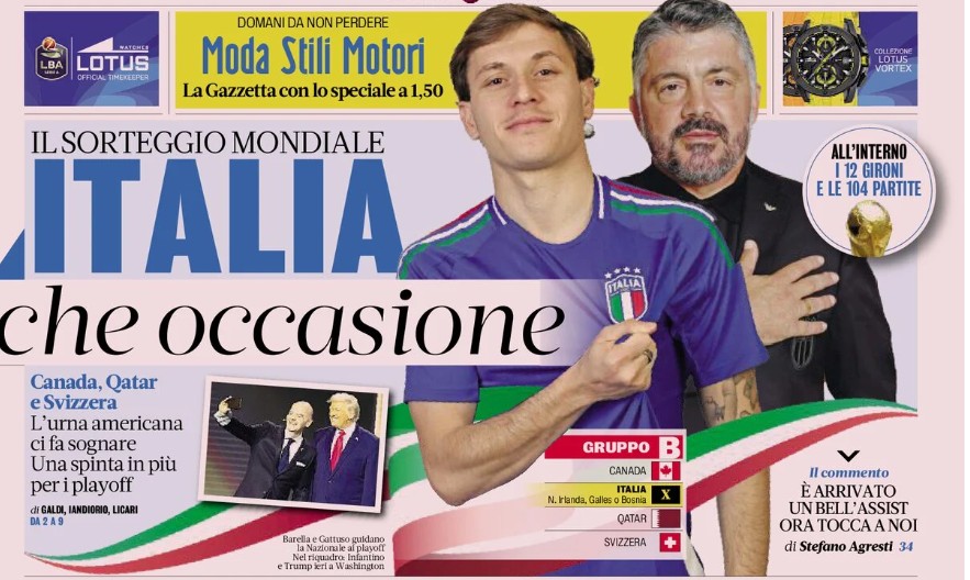 Today’s Papers – Italy’s big chance, Cesc test for Inter