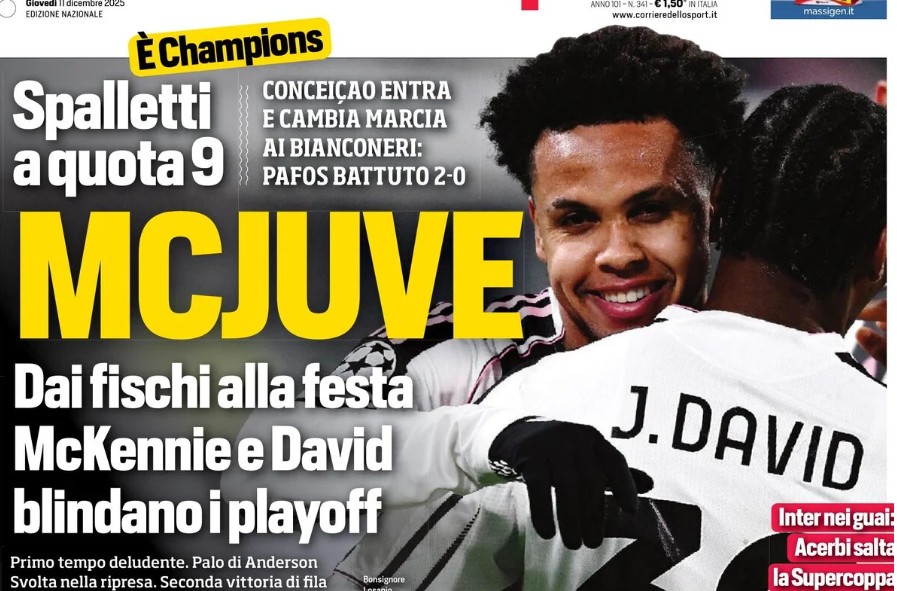 Today’s Papers – McKennie and David book Juventus’ play-off, Mourinho’s tax