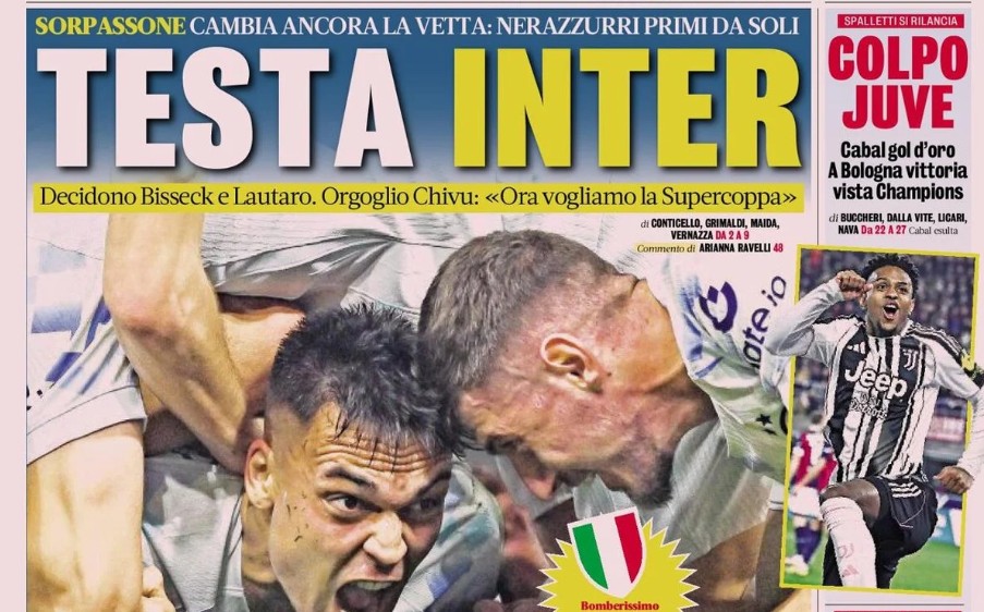 Today’s Papers – Inter take the lead, Juve’s coup, Fiorentina see Serie B