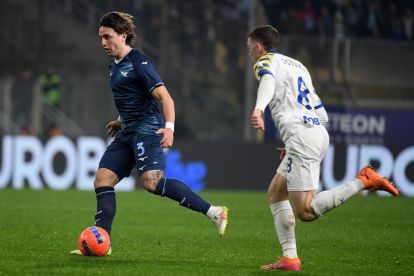PARMA, ITALY - DECEMBER 13: Luca Pellegrini of SS Lazio in action during the Serie A match between Parma Calcio 1913 and SS Lazio at Stadio Ennio Tardini on December 13, 2025 in Parma, Italy. (Photo by Marco Rosi - SS Lazio/Getty Images)