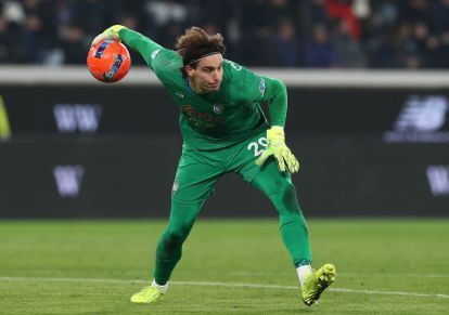 BERGAMO, ITALY - DECEMBER 28: Marco Carnesecchi of Atalanta BC in action during the Serie A match between Atalanta BC and FC Internazionale at New Balance Arena on December 28, 2025 in Bergamo, Italy. (Photo by Marco Luzzani/Getty Images)