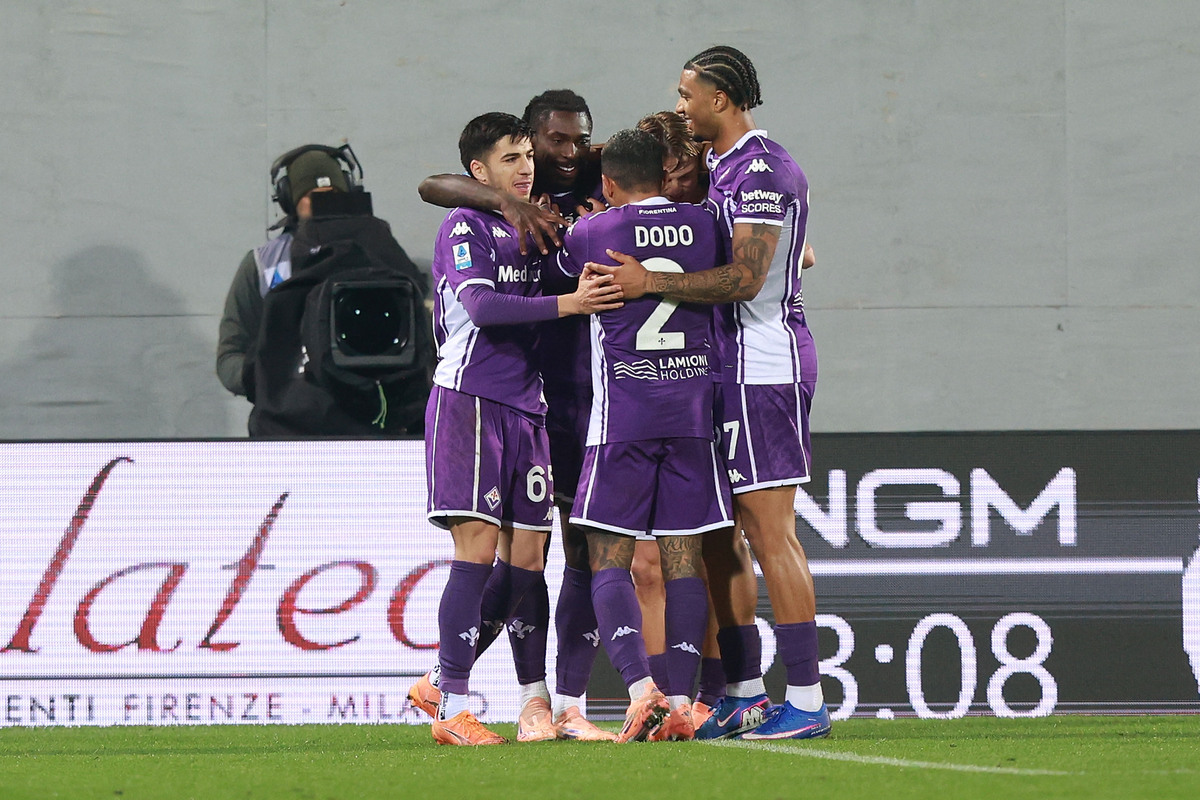 FLORENCE, ITALY - DECEMBER 21: Moise Kean of ACF Fiorentina celebrates after scoring a goal during the Serie A match between ACF Fiorentina and Udinese Calcio at Artemio Franchi on December 21, 2025 in Florence, Italy. (Photo by Gabriele Maltinti/Getty Images)