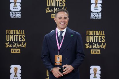 WASHINGTON, DC - DECEMBER 05: Fabio Cannavaro, Head Coach of Uzbekistan, 2006 World Cup winner with Italy, poses on the red carpet prior to the FIFA World Cup 2026 Official Draw at John F. Kennedy Center for the Performing Arts on December 05, 2025 in Washington, DC. (Photo by Kevin Dietsch/Getty Images)