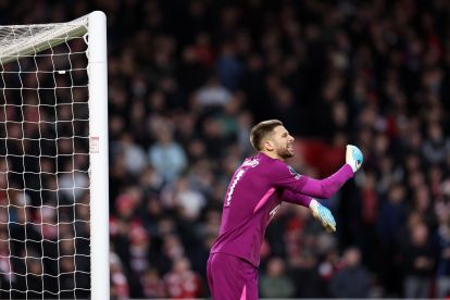 NOTTINGHAM, ENGLAND - DECEMBER 14: Guglielmo Vicario of Tottenham Hotspur during the Premier League match between Nottingham Forest and Tottenham Hotspur at City Ground on December 14, 2025 in Nottingham, England. (Photo by Naomi Baker/Getty Images)