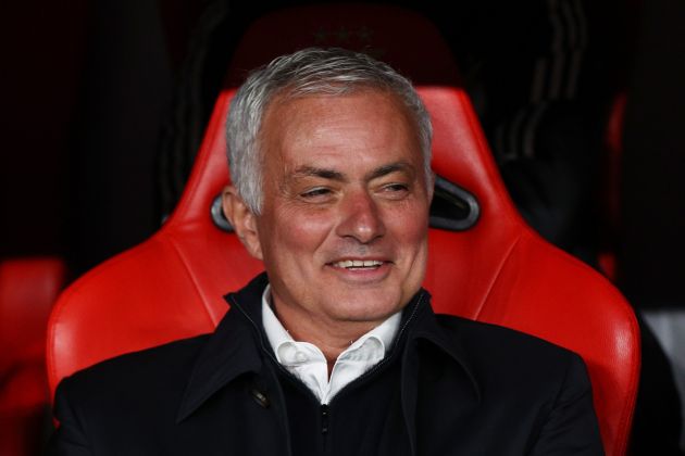 LISBON, PORTUGAL - NOVEMBER 05: Jose Mourinho, Head Coach of Benfica, looks on prior to the UEFA Champions League 2025/26 League Phase MD4 match between SL Benfica and Bayer 04 Leverkusen at on November 05, 2025 in Lisbon, Portugal. (Photo by Carlos Rodrigues/Getty Images)