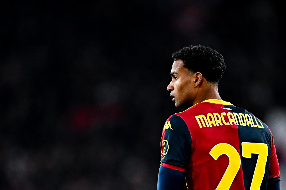 GENOA, ITALY - JANUARY 12: Alessandro Marcandalli of Genoa looks on during the Serie A match between Genoa CFC and Cagliari Calcio at Stadio Luigi Ferraris on January 12, 2026 in Genoa, Italy. (Photo by Simone Arveda/Getty Images)