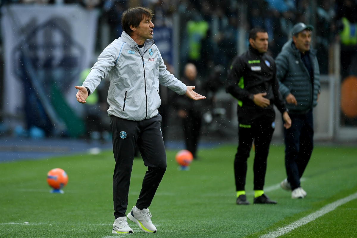 ROME, ITALY - JANUARY 04: SSC Napoli head coah Antonio Conte during the Serie A match between SS Lazio and SSC Napoli at Stadio Olimpico on January 04, 2026 in Rome, Italy. (Photo by Marco Rosi - SS Lazio/Getty Images)