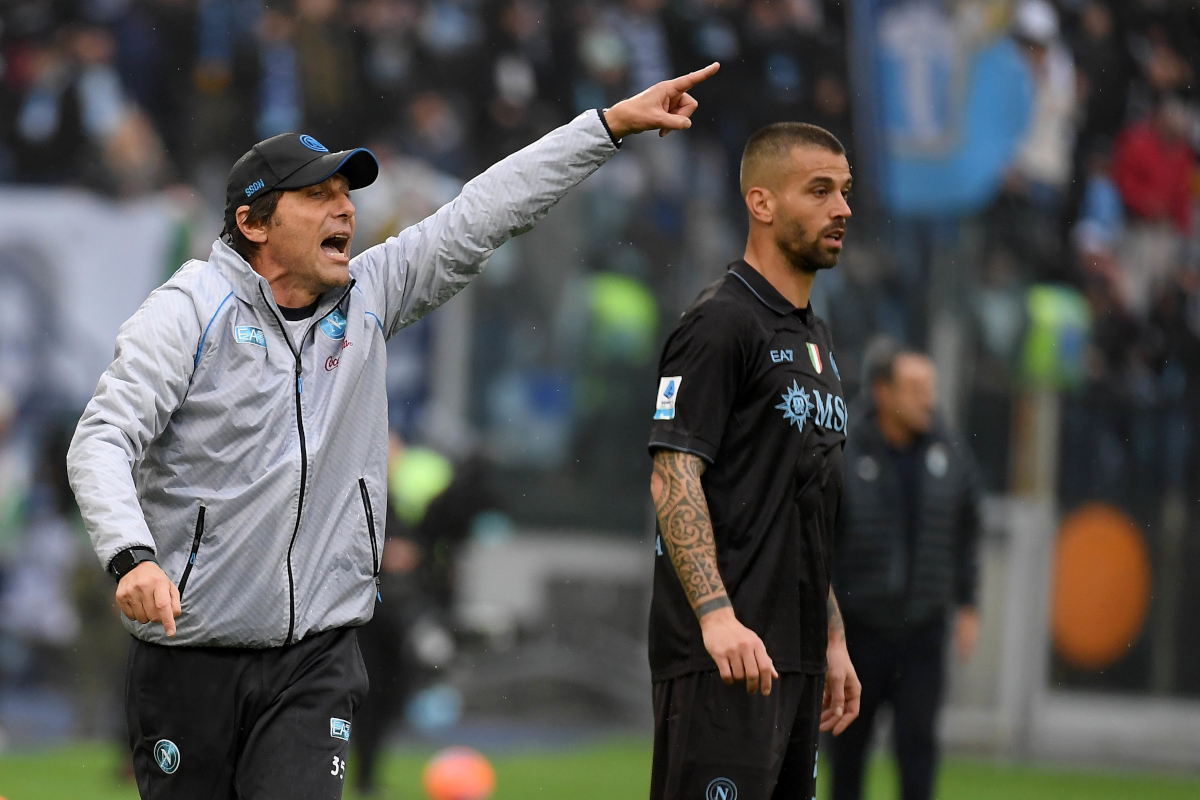 ROME, ITALY - JANUARY 04: SSC Napoli head coah Antonio Conte during the Serie A match between SS Lazio and SSC Napoli at Stadio Olimpico on January 04, 2026 in Rome, Italy. (Photo by Marco Rosi - SS Lazio/Getty Images)