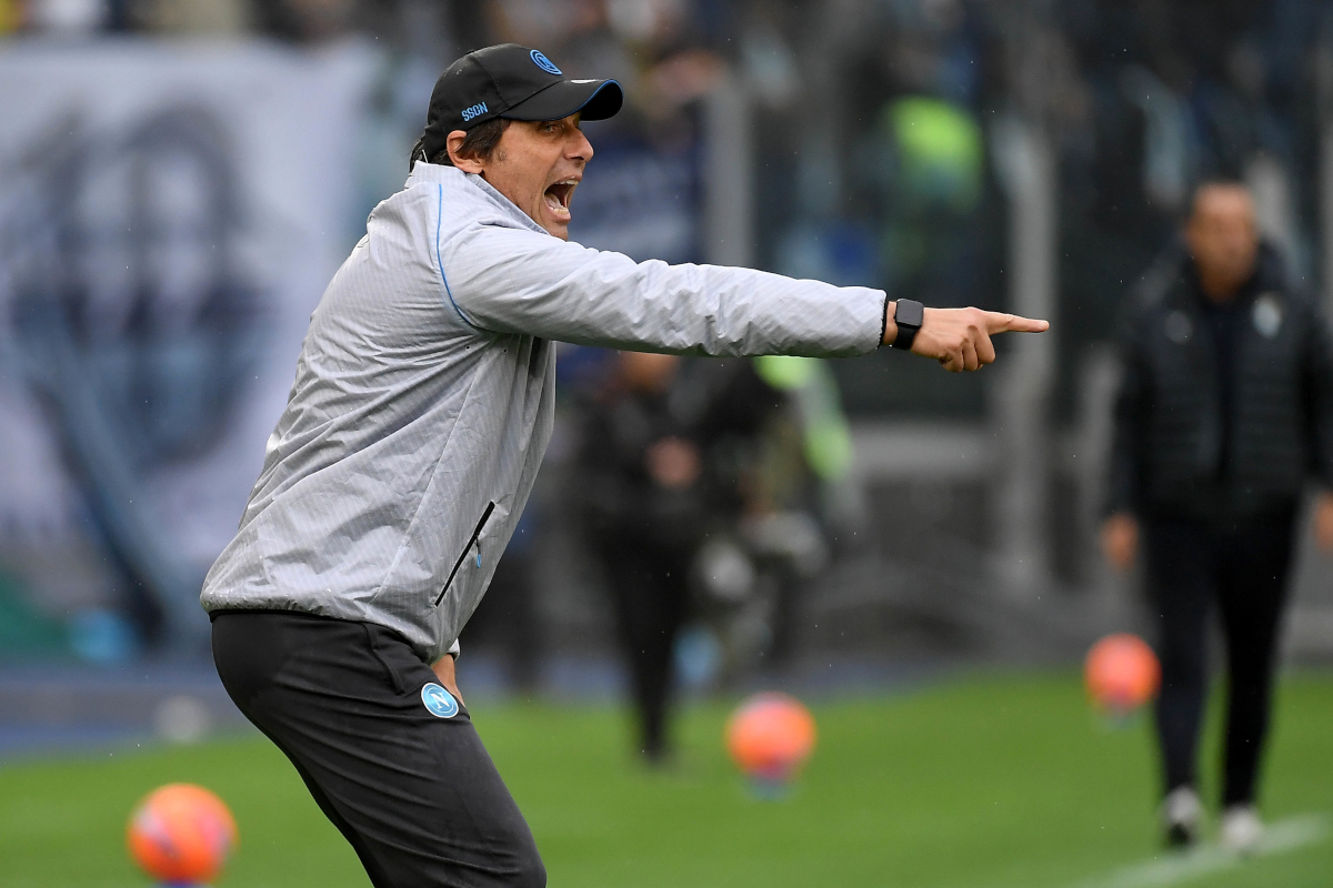 ROME, ITALY - JANUARY 04: SSC Napoli head coah Antonio Conte during the Serie A match between SS Lazio and SSC Napoli at Stadio Olimpico on January 04, 2026 in Rome, Italy. (Photo by Marco Rosi - SS Lazio/Getty Images)