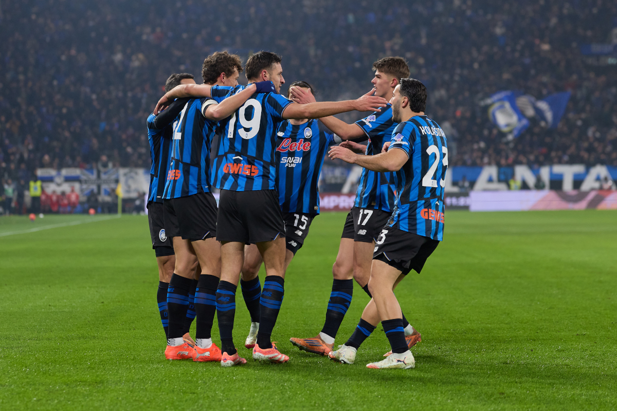 BERGAMO, ITALY - JANUARY 03: Giorgio Scalvini of Atalanta celebrates after scoring his team's first goal during the Serie A match between Atalanta BC and AS Roma at New Balance Arena on January 03, 2026 in Bergamo, Italy. (Photo by Emmanuele Ciancaglini/Getty Images)
