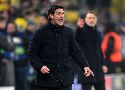 DORTMUND, GERMANY - JANUARY 28: Cristian Chivu, Head Coach of FC Internazionale Milano, reacts during the UEFA Champions League 2025/26 League Phase MD8 match between Borussia Dortmund and FC Internazionale Milano at BVB Stadion Dortmund on January 28, 2026 in Dortmund, Germany. (Photo by Stuart Franklin/Getty Images)