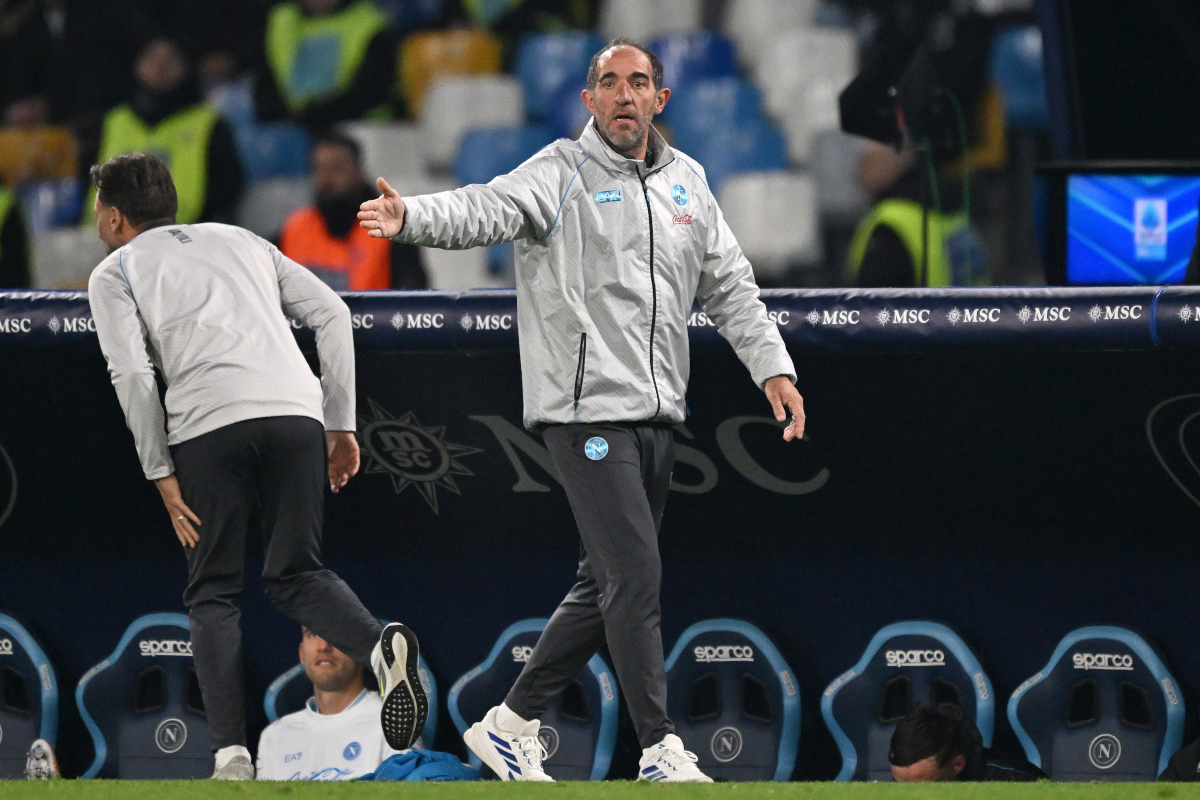 NAPLES, ITALY - JANUARY 17: Cristian Stellini SSC Napoli vice coach during the Serie A match between SSC Napoli and US Sassuolo Calcio at Stadio Diego Armando Maradona on January 17, 2026 in Naples, Italy. (Photo by Francesco Pecoraro/Getty Images)