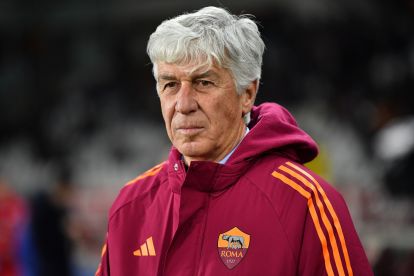 TURIN, ITALY - JANUARY 18: AS Roma head coach Gian Piero Gasperini looks on during the Serie A match between Torino FC and AS Roma at Stadio Olimpico di Torino on January 18, 2026 in Turin, Italy. (Photo by Valerio Pennicino/Getty Images)