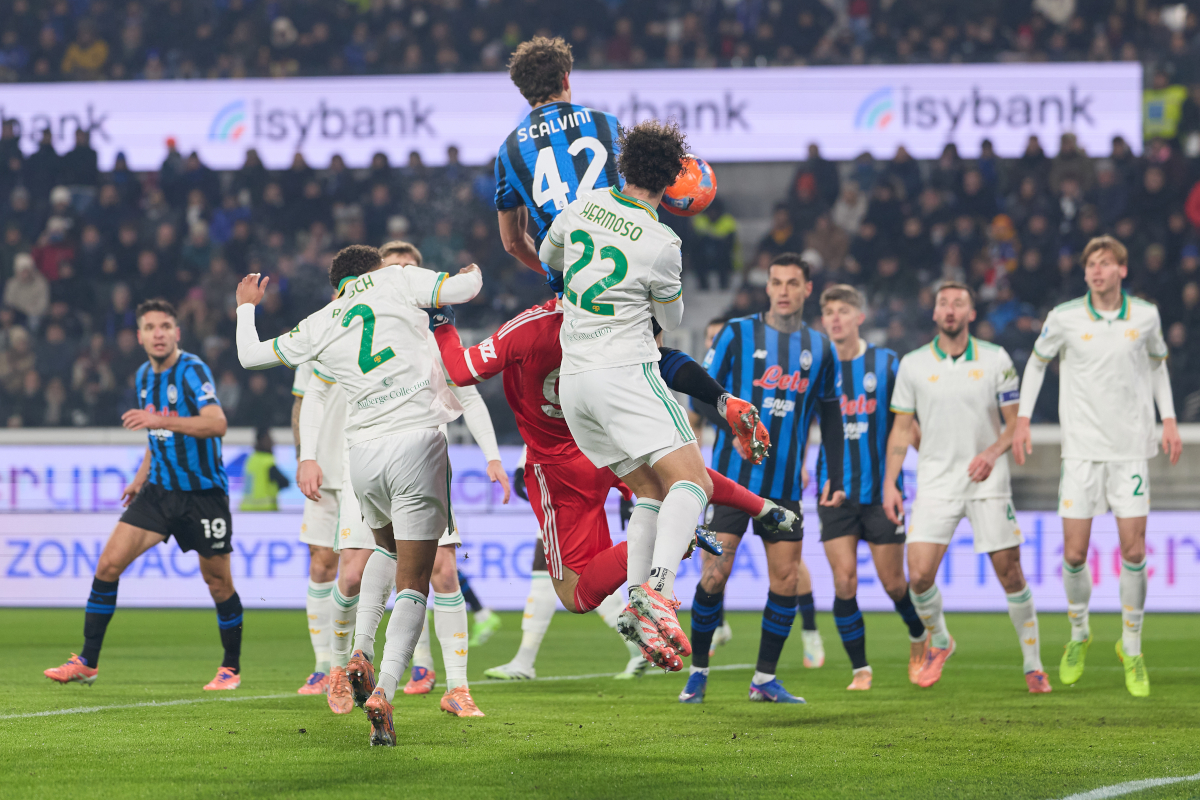 BERGAMO, ITALY - JANUARY 03: Giorgio Scalvini of Atalanta scores his team's first goal during the Serie A match between Atalanta BC and AS Roma at New Balance Arena on January 03, 2026 in Bergamo, Italy. (Photo by Emmanuele Ciancaglini/Getty Images)