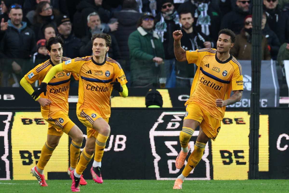 UDINE, ITALY - JANUARY 10: Henrik Meister of Pisa celebrates scoring his team's second goal during the Serie A match between Udinese Calcio and Pisa SC at Stadio Friuli on January 10, 2026 in Udine, Italy. (Photo by Timothy Rogers/Getty Images)