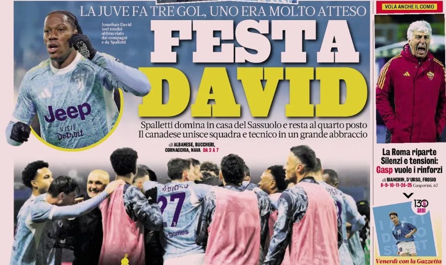 Today’s Papers – David’s celebration, Gasperini’s rage