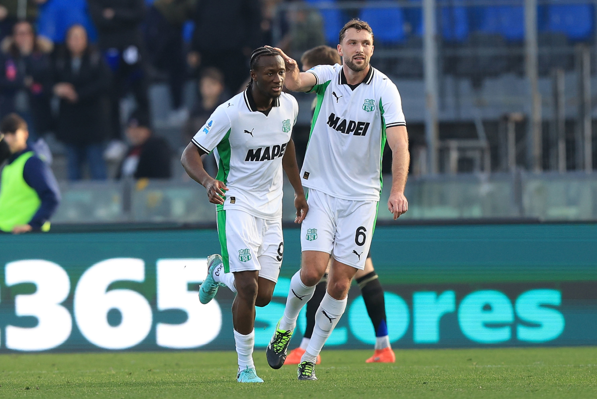 PISA, ITALY - JANUARY 31: Ismael Kone' of US Sassuolo celebrates after scoring a goal during the Serie A match between Pisa SC and US Sassuolo Calcio at Arena Garibaldi on January 31, 2026 in Pisa, Italy. (Photo by Gabriele Maltinti/Getty Images)