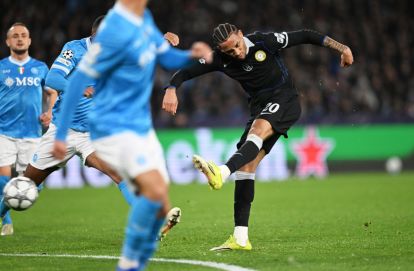 NAPLES, ITALY - JANUARY 28: Joao Pedro of Chelsea scores his team's second goal during the UEFA Champions League 2025/26 League Phase MD8 match between SSC Napoli and Chelsea FC at Stadio Diego Armando Maradona on January 28, 2026 in Naples, Italy. (Photo by Francesco Pecoraro/Getty Images)