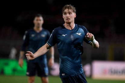 LECCE, ITALY - JANUARY 24: Kenneth Taylor of SS Lazio during the Serie A match between US Lecce and SS Lazio at Stadio Via del Mare on January 24, 2026 in Lecce, Italy. (Photo by Marco Rosi - SS Lazio/Getty Images)
