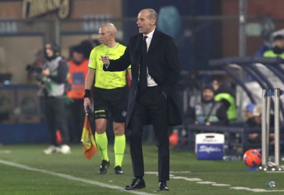 COMO, ITALY - JANUARY 15: AC Milan coach Massimiliano Allegri issues instructions to his players during the Serie A match between Como 1907 and AC Milan at Giuseppe Sinigaglia Stadium on January 15, 2026 in Como, Italy. (Photo by Marco Luzzani/Getty Images)