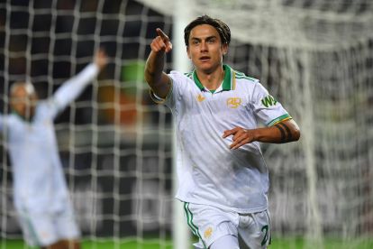 TURIN, ITALY - JANUARY 18: Paulo Dybala of AS Roma celebrates a goal during the Serie A match between Torino FC and AS Roma at Stadio Olimpico di Torino on January 18, 2026 in Turin, Italy. (Photo by Valerio Pennicino/Getty Images)
