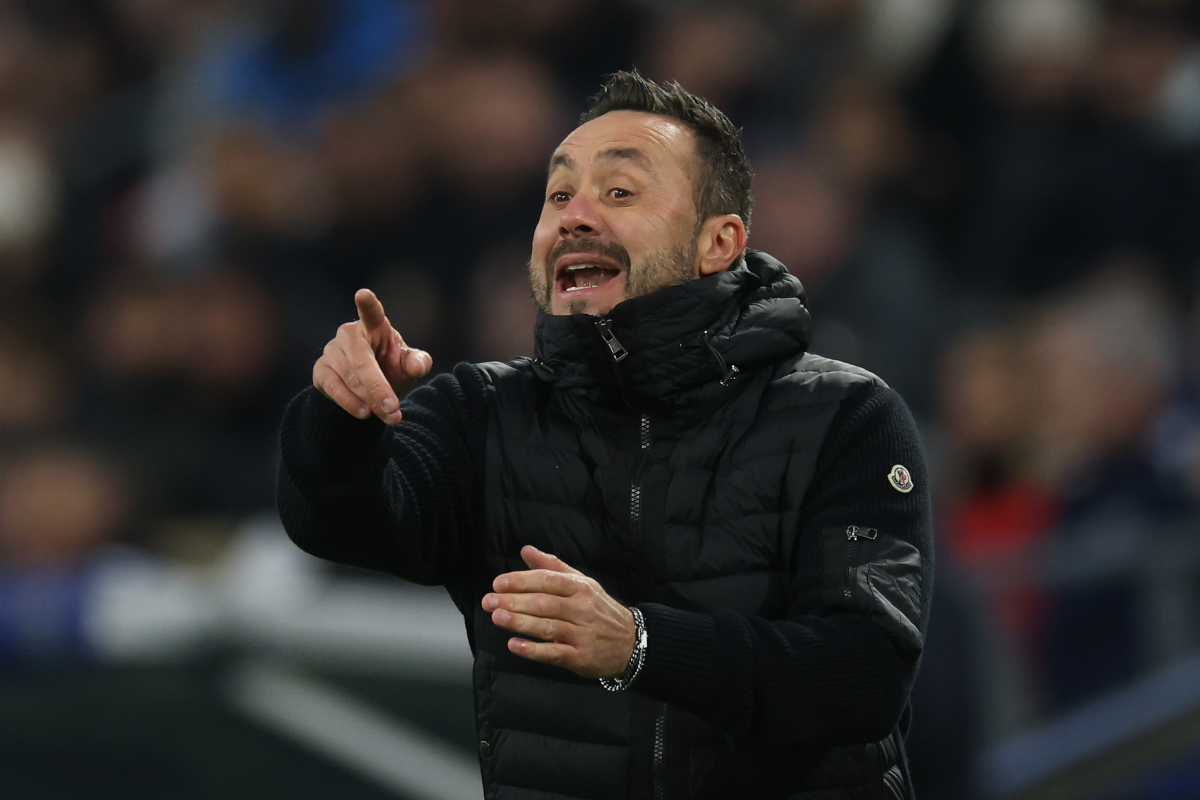 MARSEILLE, FRANCE - NOVEMBER 25: Roberto De Zerbi, head coach of Olympique de Marseille reacts during the UEFA Champions League 2025/26 League Phase MD5 match between Olympique de Marseille and Newcastle United FC at Stade de Marseille on November 25, 2025 in Marseille, France. (Photo by Alexander Hassenstein/Getty Images)