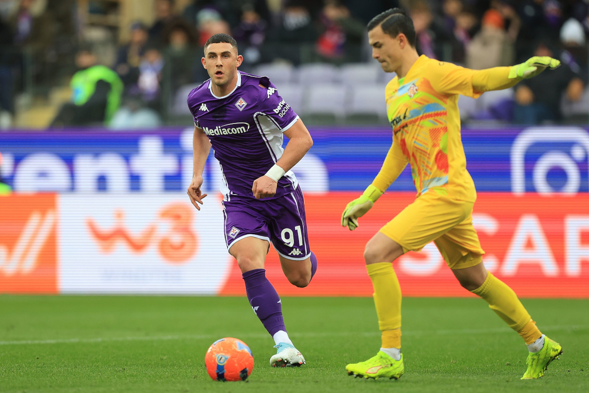 FLORENCE, ITALY - JANUARY 4: Roberto Piccoli of ACF Fiorentina in action during the Serie A match between ACF Fiorentina and US Cremonese at Artemio Franchi on January 4, 2026 in Florence, Italy. (Photo by Gabriele Maltinti/Getty Images)