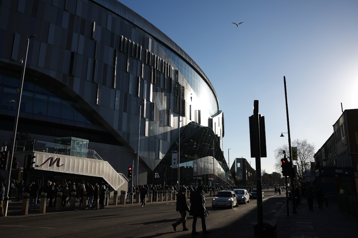 LONDON, ENGLAND - JANUARY 04: General view outside the stadium prior to the Premier League match between Tottenham Hotspur and Sunderland at Tottenham Hotspur Stadium on January 04, 2026 in London, England. (Photo by Julian Finney/Getty Images)