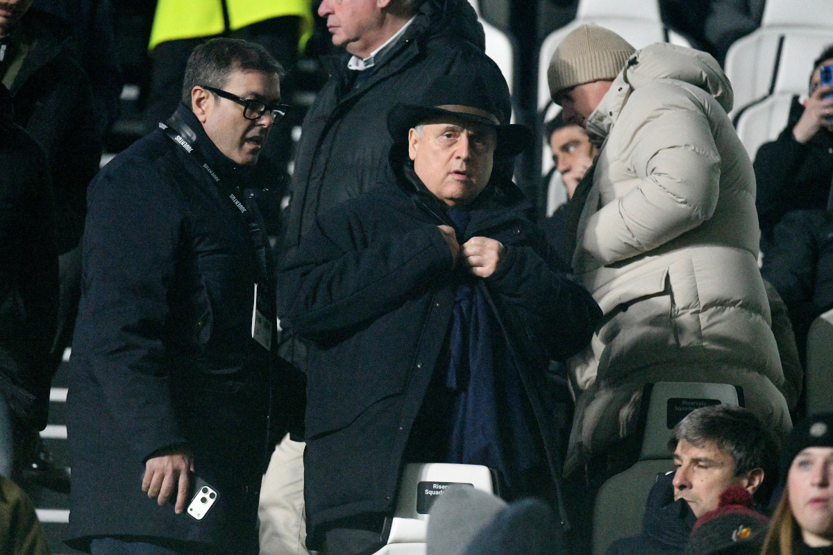 TURIN, ITALY - FEBRUARY 08: SS Lazio President Claudio Lotito prior the Serie A match between Juventus FC and SS Lazio at the Juventus stadium on February 08, 2026 in Turin, Italy. (Photo by Marco Rosi - SS Lazio/Getty Images)