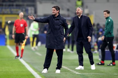 MILAN, ITALY - FEBRUARY 24: Cristian Chivu, Head Coach of FC Internazionale Milano, reacts during the UEFA Champions League 2025/26 League Knockout Play-off Second Leg match between FC Internazionale Milano and FK Bodo/Glimt at Stadio San Siro on February 24, 2026 in Milan, Italy. (Photo by Marco Luzzani/Getty Images)