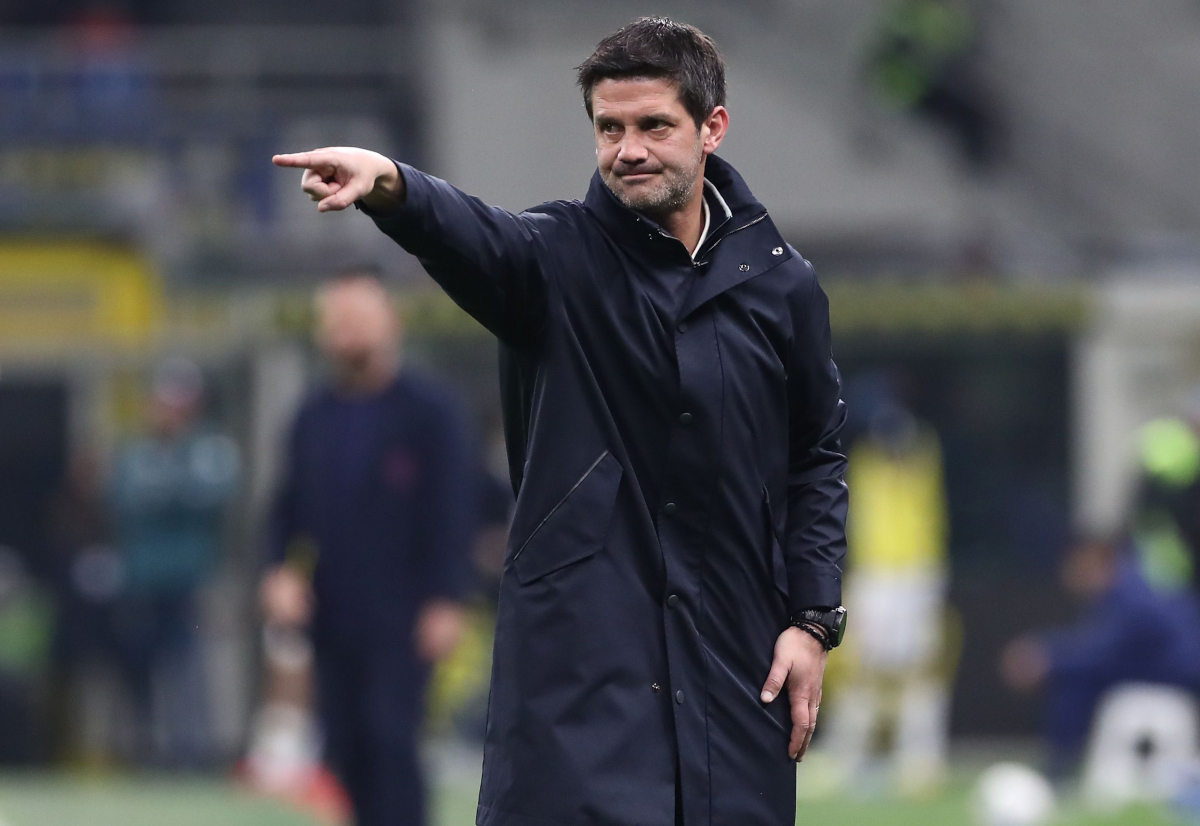 MILAN, ITALY - FEBRUARY 28: FC Internazionale coach Cristian Chivu gestures during the Serie A match between FC Internazionale and Genoa CFC at Giuseppe Meazza Stadium on February 28, 2026 in Milan, Italy. (Photo by Marco Luzzani/Getty Images)