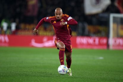 ROME, ITALY - FEBRUARY 22: Donyell Malen of AS Roma in action during the Serie A match between AS Roma and US Cremonese at Stadio Olimpico on February 22, 2026 in Rome, Italy. (Photo by Paolo Bruno/Getty Images)