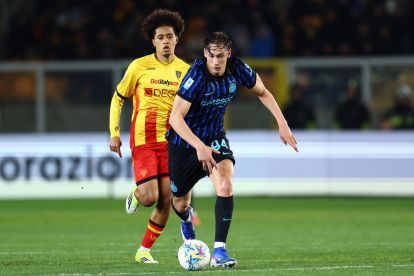 LECCE, ITALY - FEBRUARY 21: Francesco Pio Esposito of FC Internazionale during the Serie A match between US Lecce and FC Internazionale at Stadio Via del Mare on February 21, 2026 in Lecce, Italy. (Photo by Maurizio Lagana/Getty Images)