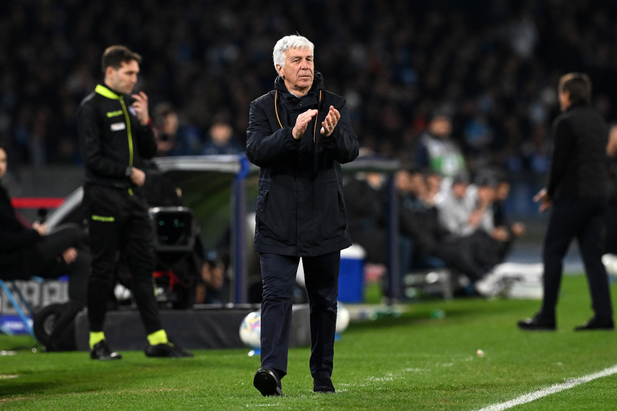 NAPLES, ITALY - FEBRUARY 15: Gian Piero Gasperini AS Roma head coach during the Serie A match between SSC Napoli and AS Roma at Stadio Diego Armando Maradona on February 15, 2026 in Naples, Italy. (Photo by Francesco Pecoraro/Getty Images)