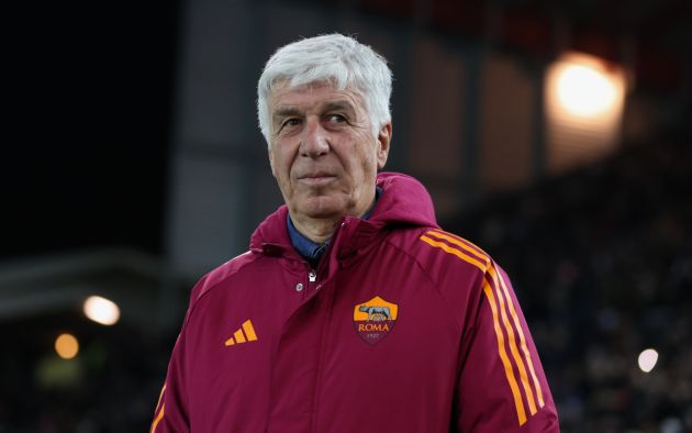 UDINE, ITALY - FEBRUARY 02: Gian Piero Gasperini, manager of AS Roma, looks on before kick off at the Serie A match between Udinese Calcio and AS Roma at Stadio Friuli on February 02, 2026 in Udine, Italy. (Photo by Timothy Rogers/Getty Images)
