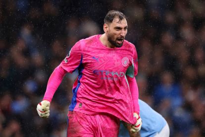 MANCHESTER, ENGLAND - FEBRUARY 21: Gianluigi Donnarumma of Manchester City celebrates after the team's victory in the Premier League match between Manchester City and Newcastle United at Etihad Stadium on February 21, 2026 in Manchester, England. (Photo by Stu Forster/Getty Images)