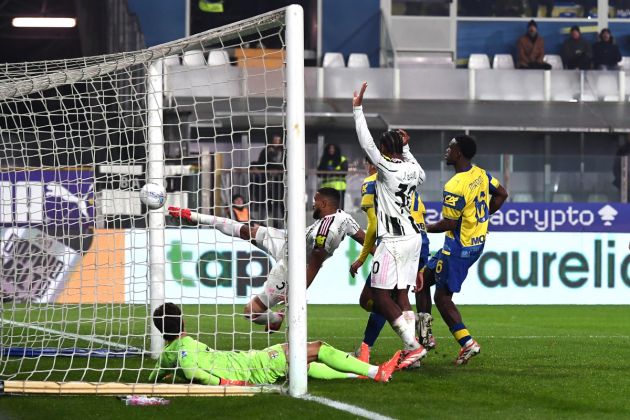 PARMA, ITALY - FEBRUARY 01: Bremer of Juventus scores his team's third goal during the Serie A match between Parma Calcio 1913 and Juventus FC at Stadio Ennio Tardini on February 01, 2026 in Parma, Italy. (Photo by Alessandro Sabattini/Getty Images)