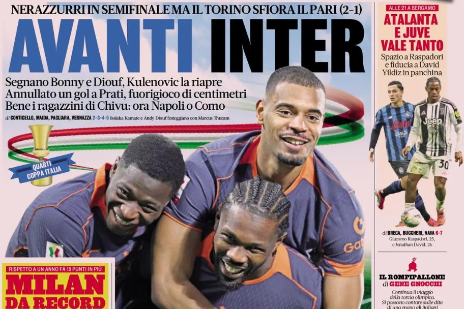 Today’s Papers – Inter go ahead, Yildiz and McKennie extend with Juve