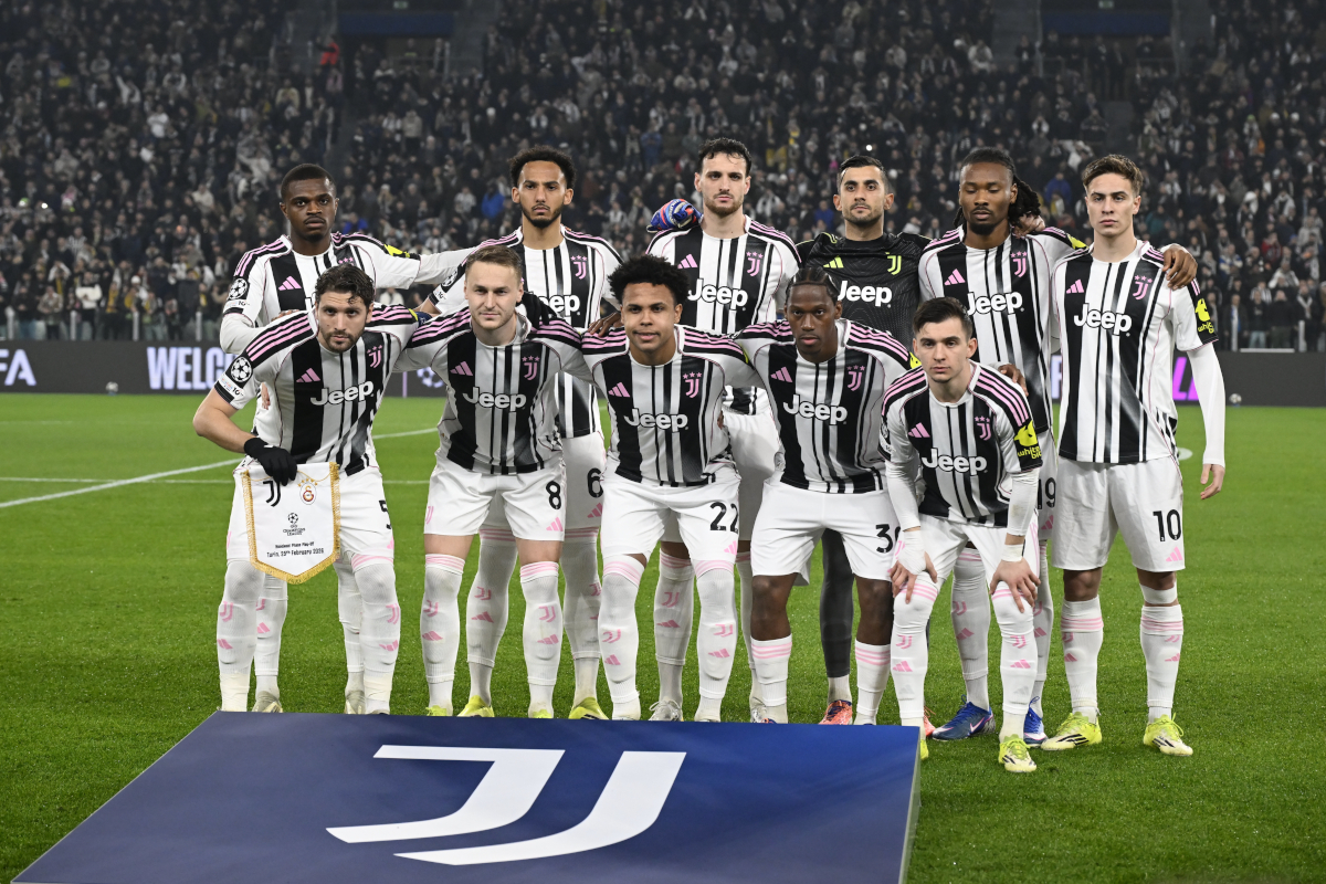 TURIN, ITALY - FEBRUARY 25: Juventus start team eleven before the UEFA Champions League 2025/26 League Knockout Play-off Second Leg match between Juventus and Galatasaray A.S. at Juventus Stadium on February 25, 2026 in Turin, Italy. (Photo by Stefano Guidi/Getty Images)
