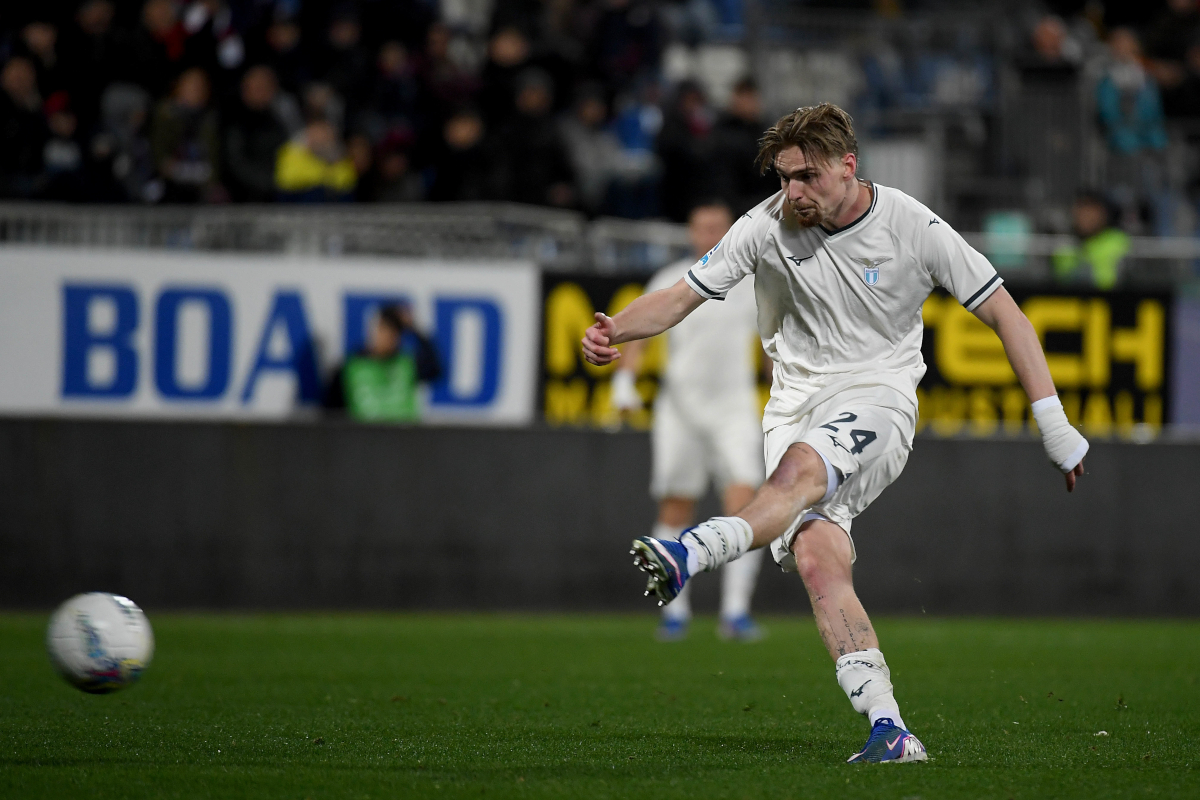 CAGLIARI, ITALY - FEBRUARY 21: Kenneth Taylor of SS Lazio during the Serie A match between Cagliari Calcio and SS Lazio at Stadio Sant'Elia on February 21, 2026 in Cagliari, Italy. (Photo by Marco Rosi - SS Lazio/Getty Images)