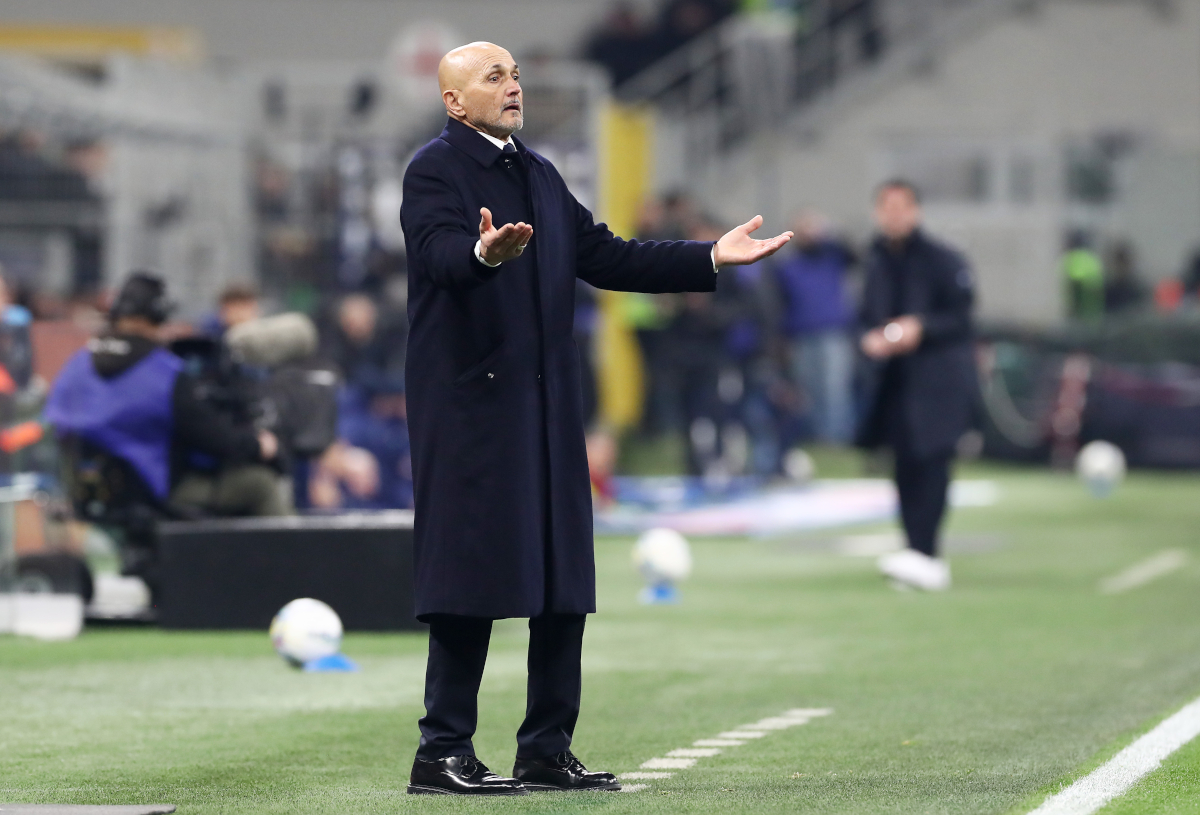 MILAN, ITALY - FEBRUARY 14: Luciano Spalletti, Head Coach of Juventus, reacts during the Serie A match between FC Internazionale and Juventus FC at Giuseppe Meazza Stadium on February 14, 2026 in Milan, Italy. (Photo by Marco Luzzani/Getty Images)