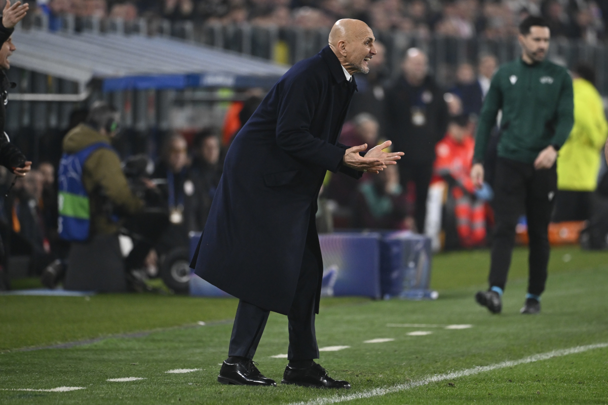 TURIN, ITALY - FEBRUARY 25: Luciano Spalletti Head Coach of Juventus FC reacts during the UEFA Champions League 2025/26 League Knockout Play-off Second Leg match between Juventus and Galatasaray A.S. at Juventus Stadium on February 25, 2026 in Turin, Italy. (Photo by Stefano Guidi/Getty Images)