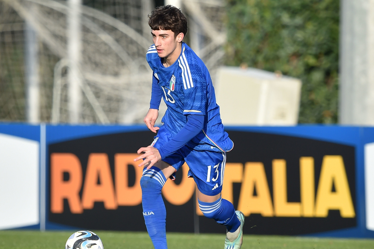 FLORENCE, ITALY - JANUARY 25: Matteo Cocchi of Italy U17 in action during the International Friendly match between Italy U17 and Spain U17 on January 25, 2023 in Florence, Italy. (Photo by Giuseppe Bellini/Getty Images)