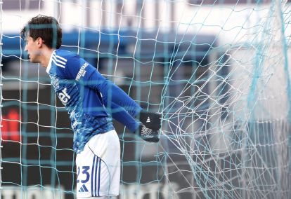 COMO, ITALY - FEBRUARY 01: Maximo Perrone of Como 1907 reacts during the Serie A match between Como 1907 and Atalanta BC at Giuseppe Sinigaglia Stadium on February 01, 2026 in Como, Italy. (Photo by Marco Luzzani/Getty Images)